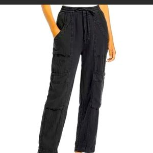 NWT Free People Black Cargo Pants Size S